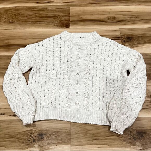 Moon and Madison Cable Knit Crewneck Sweatshirt Women’s XS - Picture 1 of 4
